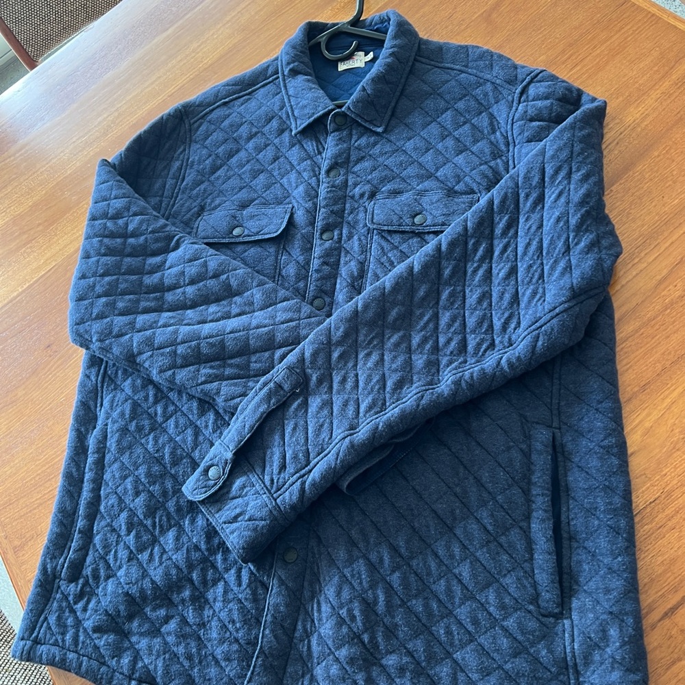 Faherty Men's Quilted Jacket - Navy Blue